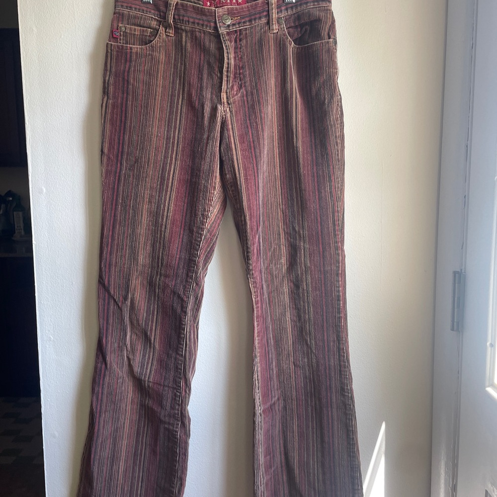Low-rise YMI Multicolor Striped Corduroy Flare Jeans